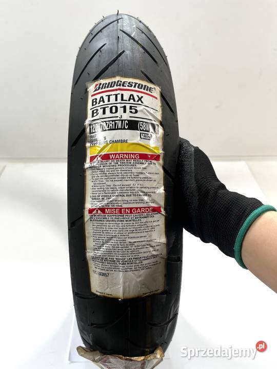 Opona BRIDGESTONE BATTLAX BT015F 12070ZR17 58W 17cale Łobżenica sprzedam