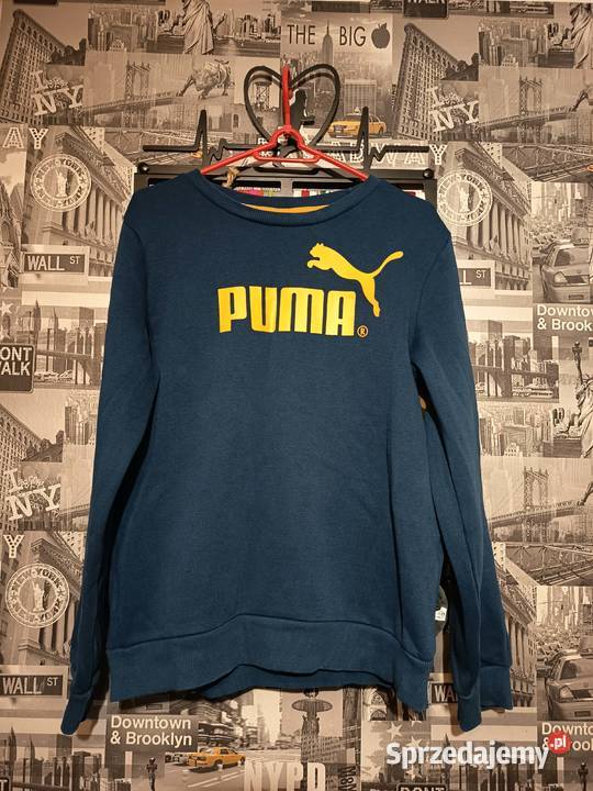 Granatowa Bluza Bawełniana Puma Logo Streetwear podlaskie Suwałki