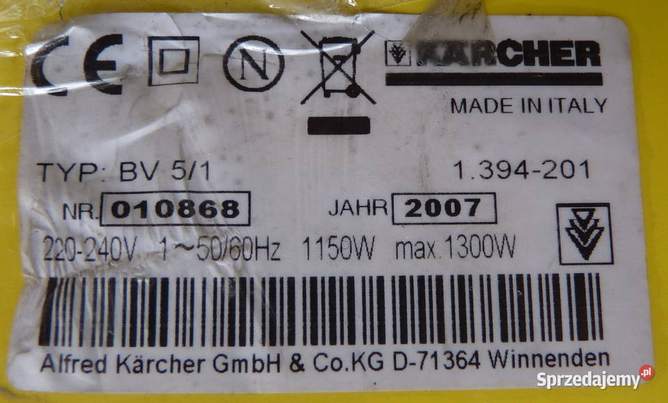 Odkurzacz plecakowy Karcher BV 51 Wrocław