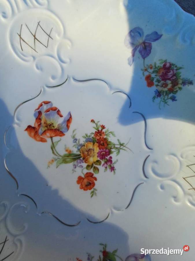 Wielka patera sygnowana KSteinmann 19191938 Porcelana i szkło dolnośląskie Lubań
