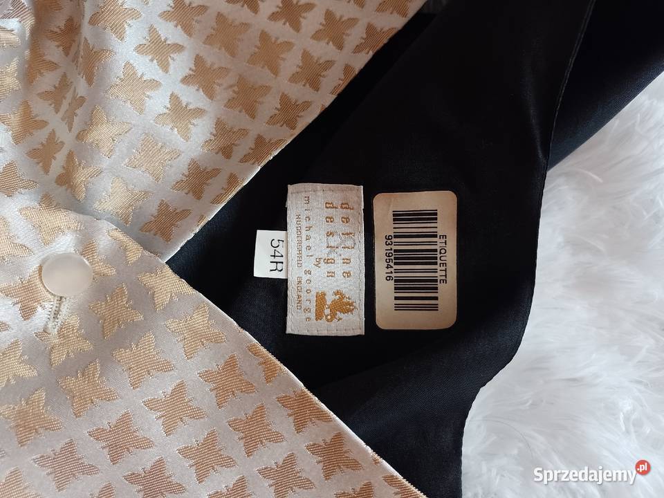 5XL Złota kamizelka garniturowa z poszetką z Kraków sprzedam