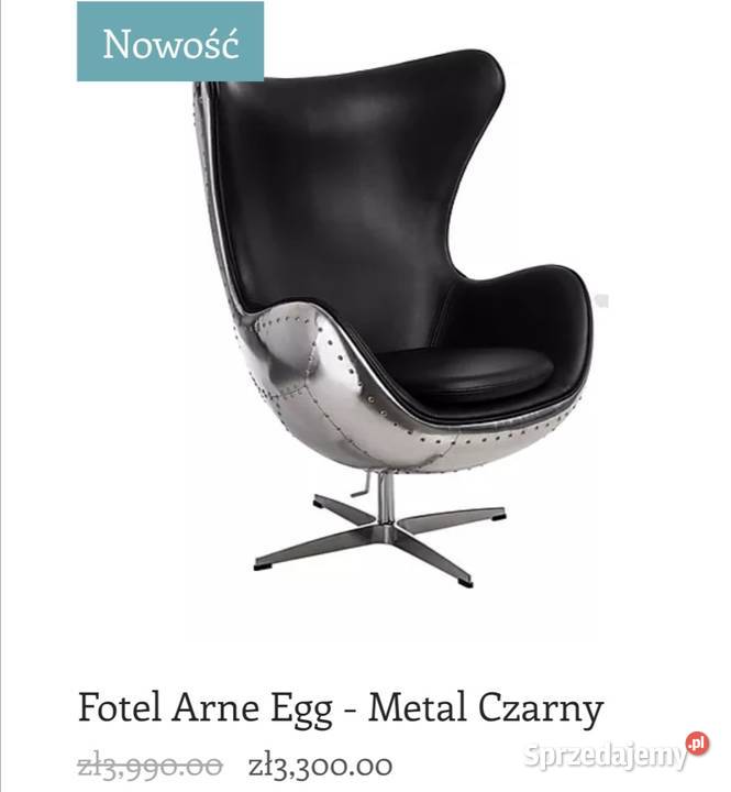 Fotel Egg aluminium fotel jajo czarny  Promocja
