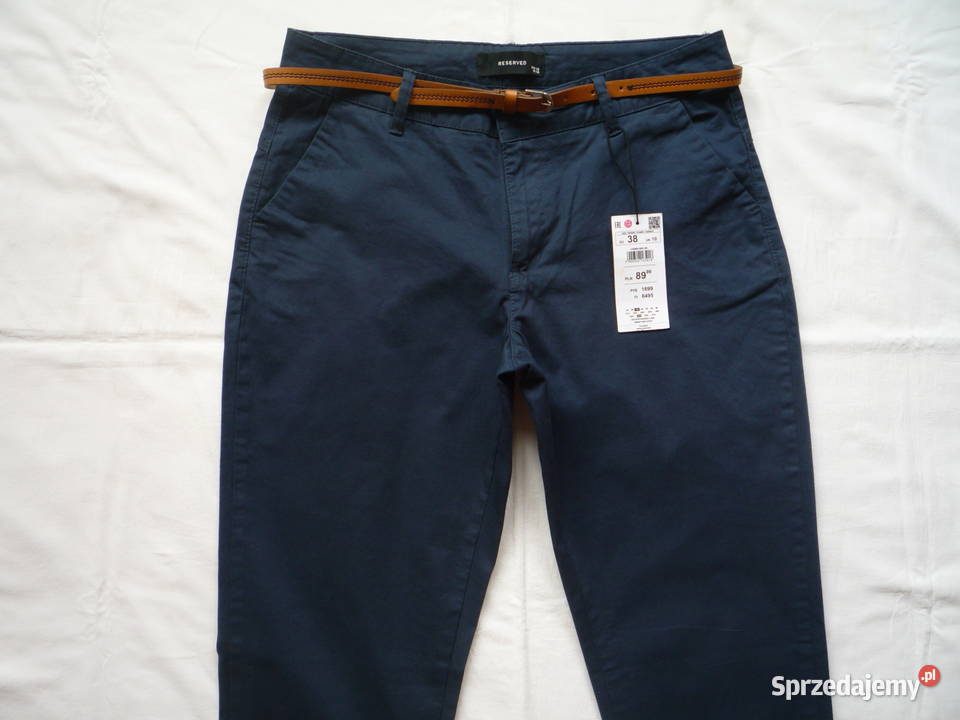 NOWE Camaieu 38M Spodnie chino Granatowe z Szczecin