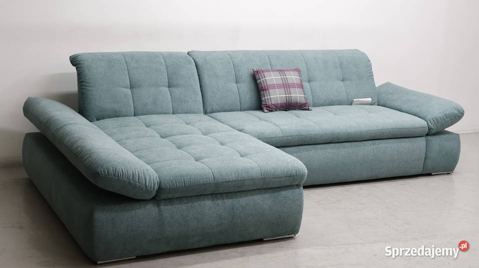 TJX Narożnik z funkcją spania morski kolor Poznań