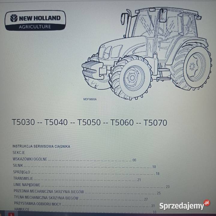 Instrukcja Serwisowa Napraw HOLLAND Seria T 5000