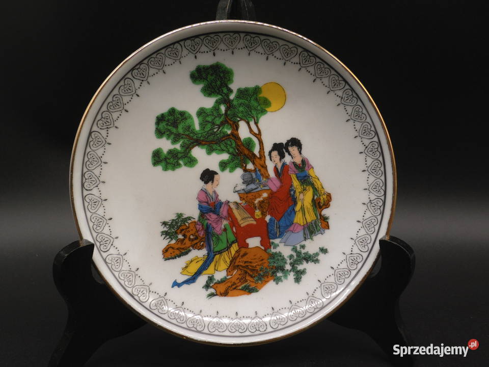 Chiński talerztalerzyk porcelanowy z ręcznie wielkopolskie Raszków sprzedam