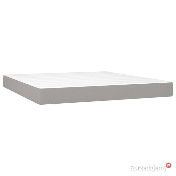 Łóżko kontynentalne z materacem jasnoszare 128cm