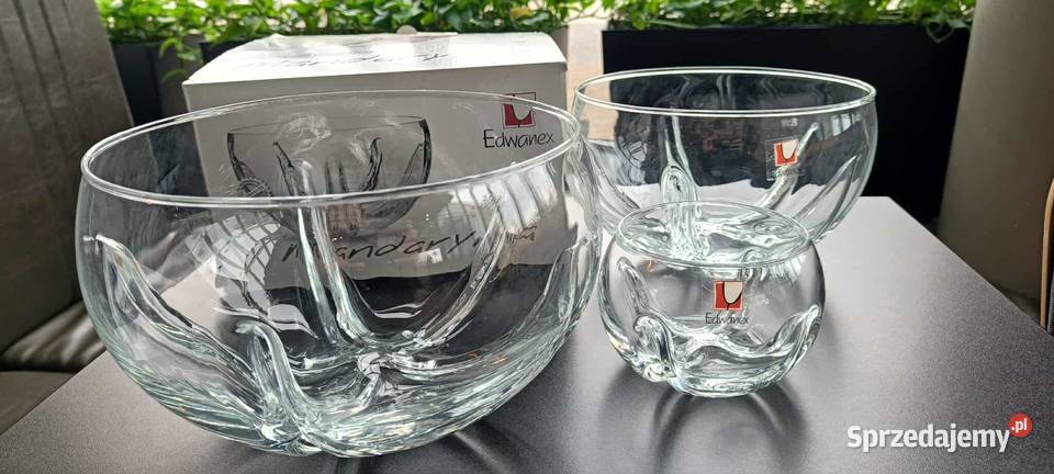 Zestaw 3 szklanych salaterekowocarek Warszawa