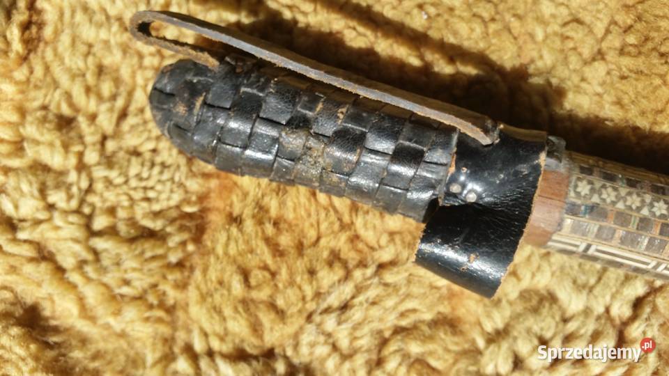 Bat jeździecki skóra drewno skórzany skórzane ze Rękodzieło Krosno sprzedam