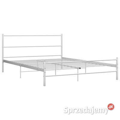 vidaXL Rama łóżka biała metalowa 140 x 200 mazowieckie Warszawa