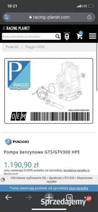 Pompa Paliwa Piaggio Vespa GTS 300 N40 Poznań