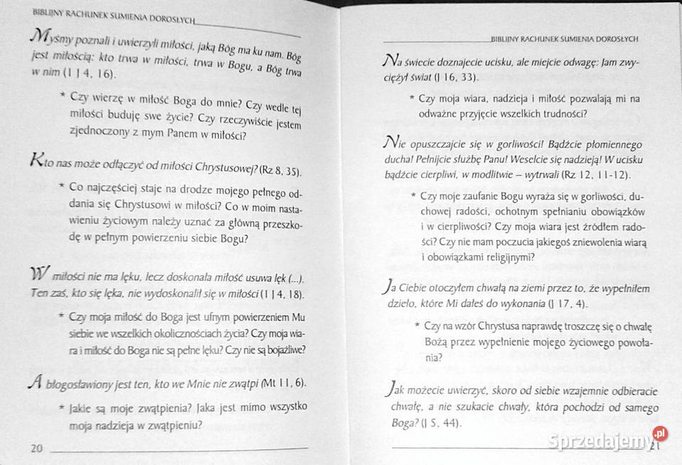 Biblijny rachunek sumienia dorosłych ks Janusz miękka lubelskie Chełm sprzedam