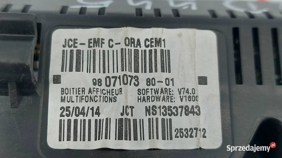 CITROEN DS3 wyświetlacz radio 9807107380 Kielce sprzedam