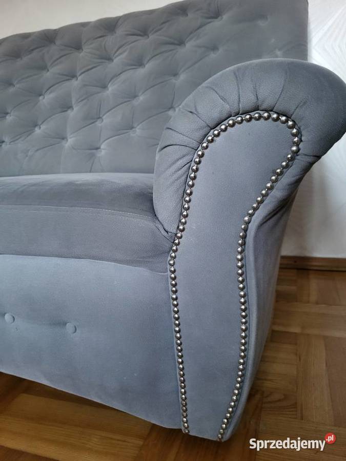 Sofa kanapa dwuosobowe KLER szara tapicerowana zamsz Lublin