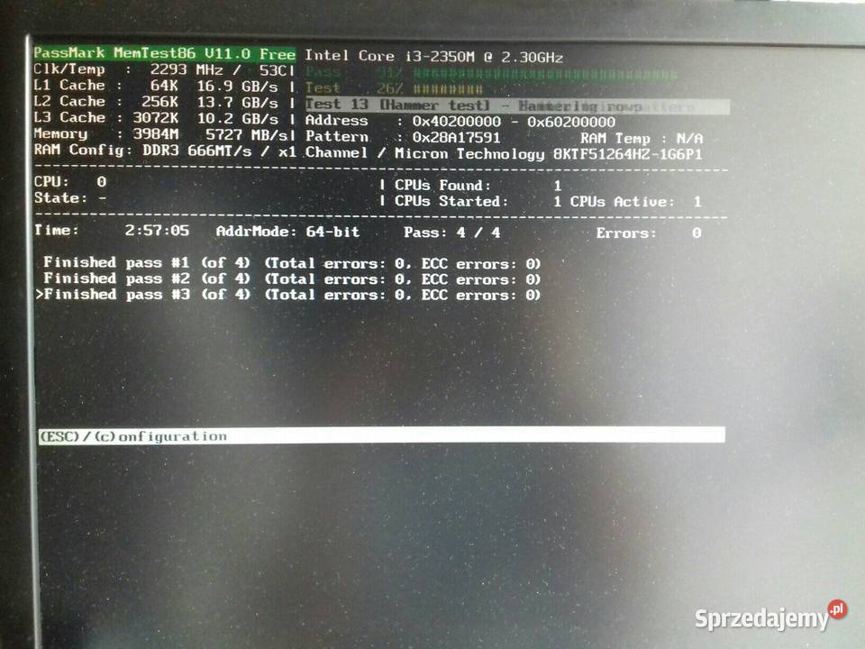 Micron DDR3 4GB PC3L12800S SODIMM 135V 1600MHz kujawsko-pomorskie Bydgoszcz