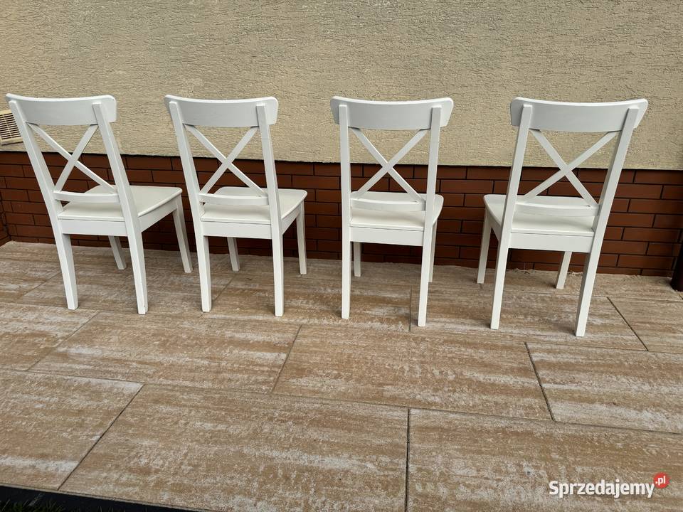 Krzesła białe krzyżaki 4 do stołu krzesło Garwolin