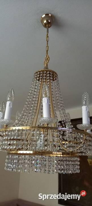 Salonowy żyrandol z kryształami w stylu glamour łódzkie Skierniewice