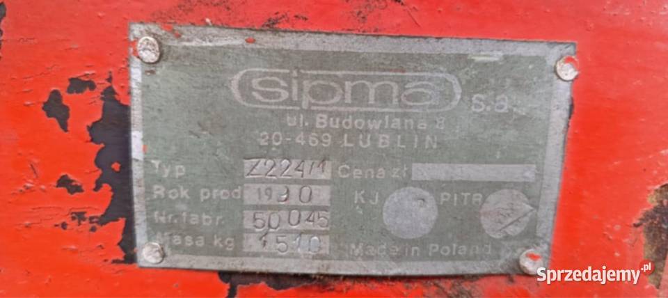 Sprzedam Prasę kostkującą sipma z 2241 Sigma Oława sprzedam