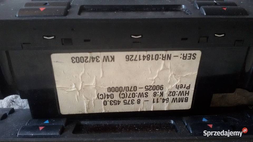 PANEL KLIMATRONIKA BMW 5 E39 Rok produkcji 2001 Elbląg