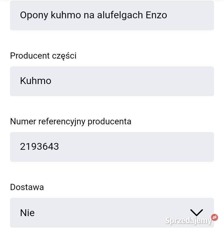 Opony kuhmo razem z alufelgami