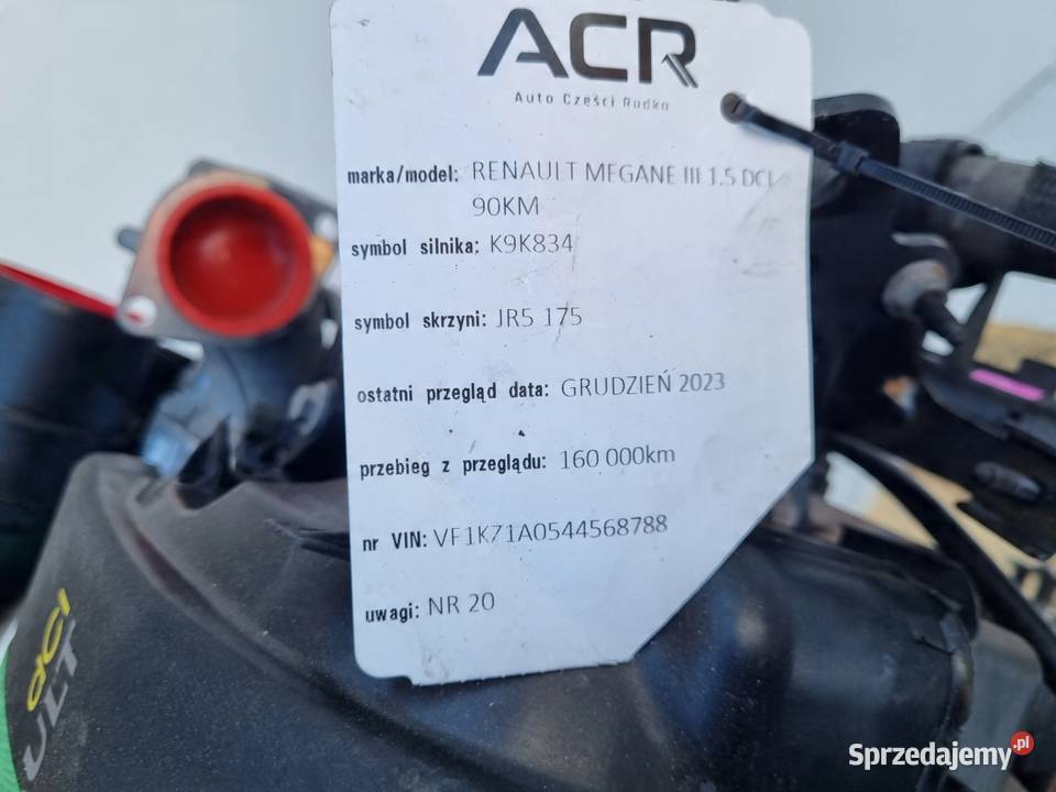 SILNIK KOMPLET Renault Scenic III 15 DCI 90