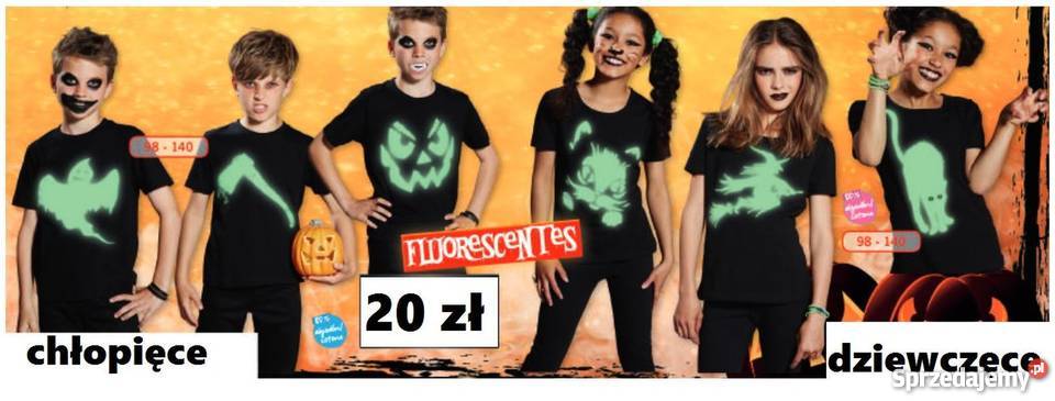 Halloween tshirts koszulki 6 wzorów chłopięce i Zamość sprzedam