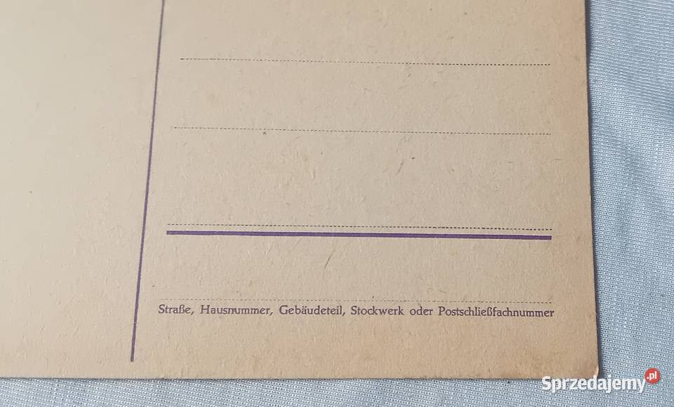 Pocztóka z III Rzeszy z wydrukowanym wielkopolskie Koźminek
