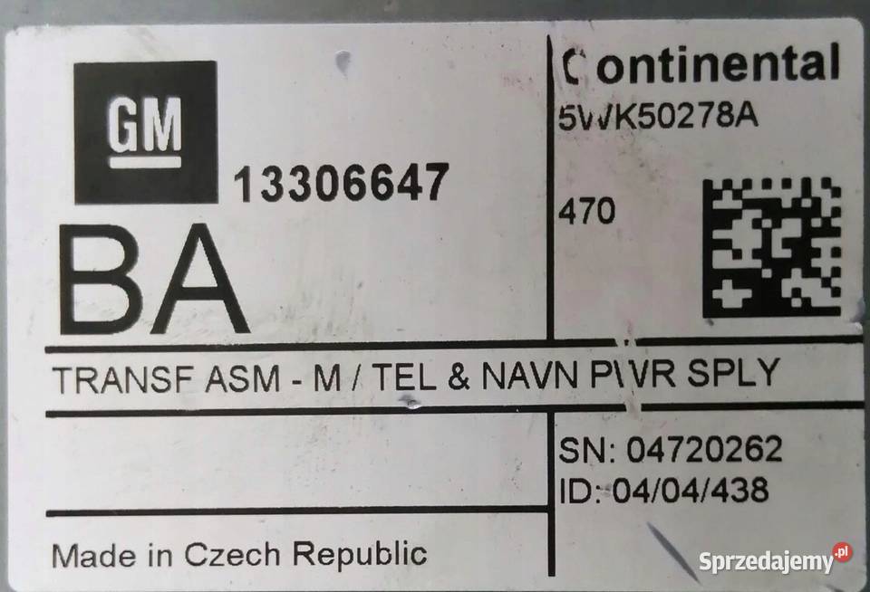 OPEL ASTRA IV MODUL NAWIGACJI GM 13306647BA Komputery wielkopolskie Przemęt