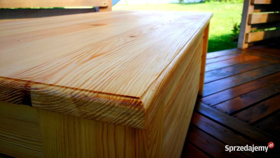 Skrzynia drewniana stolik kawowy pufa siedzisko 43cm Pozostałe Dom i Ogród Radków