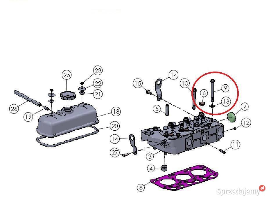 Śruby do głowicy 1 M12x98 Mitsubishi VST Tajęcina