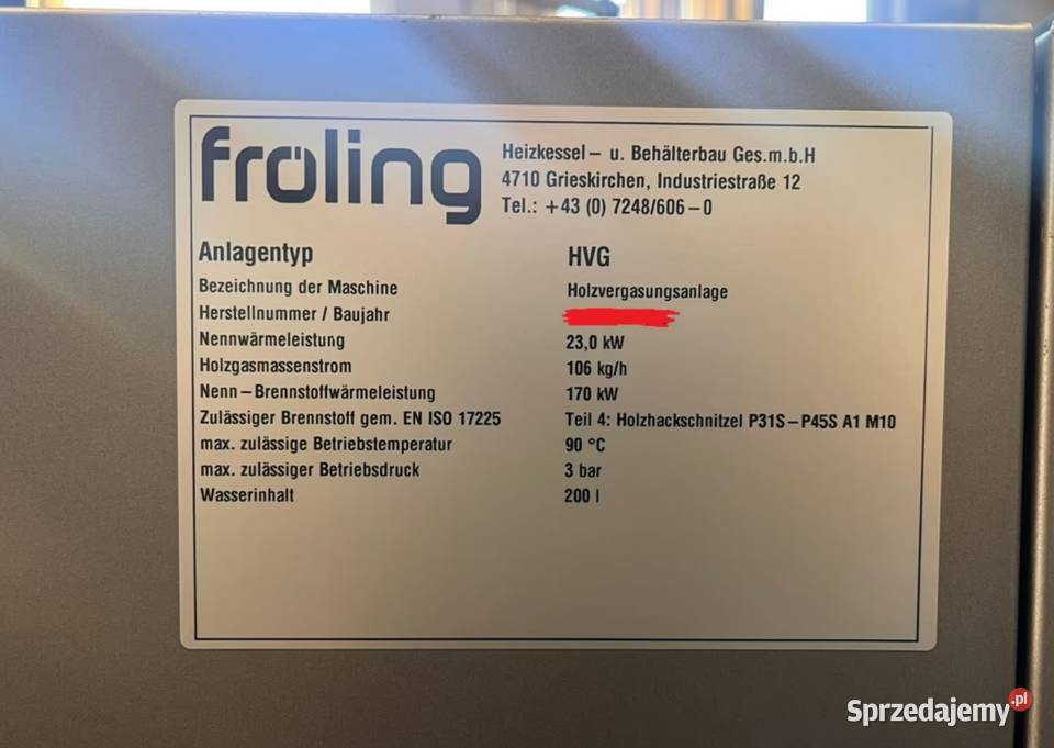Piec kogeneracyjny Froling 115 kW mocy grzewczej Kożuchów