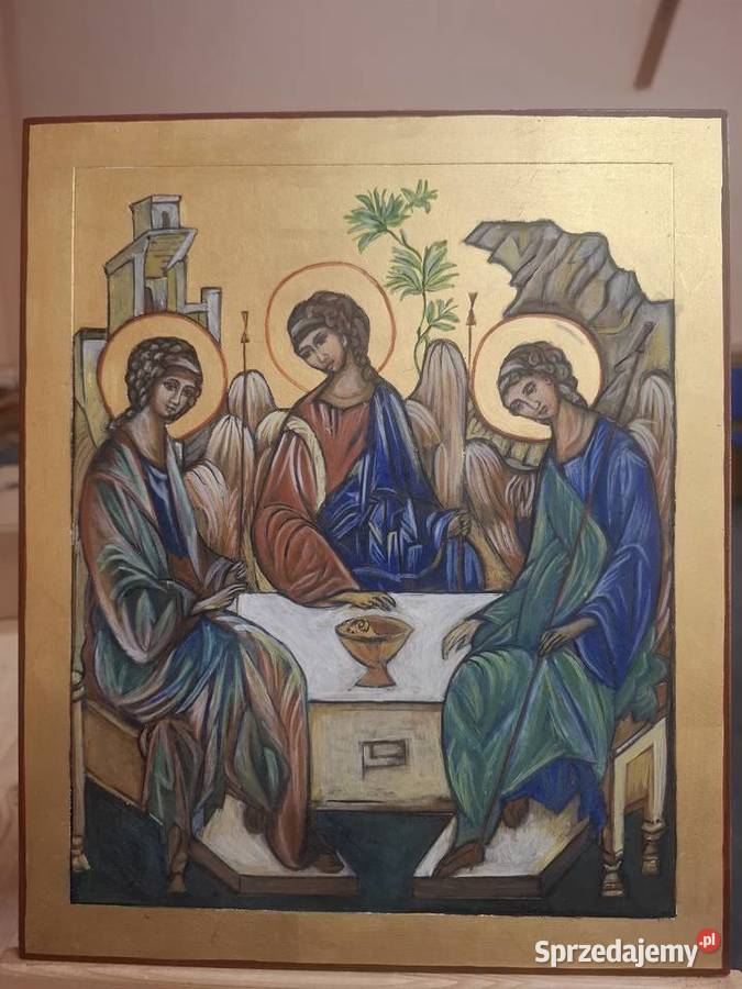 Ikona Trójcy Świętej pisana na desce lipowej Szczecin