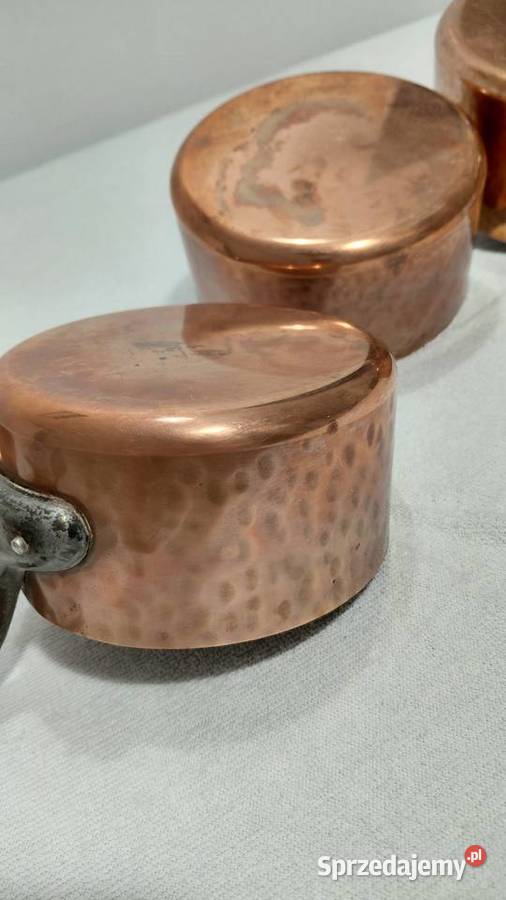 Zestaw Francuskich rondli miedzianych kutych Krzykawa