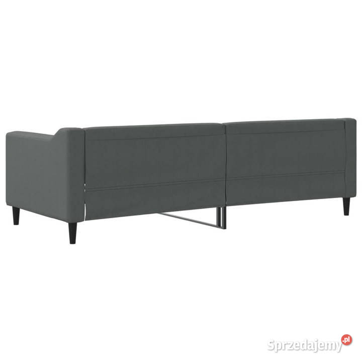 Sofa z funkcją spania ciemnoszara obita tkaniną