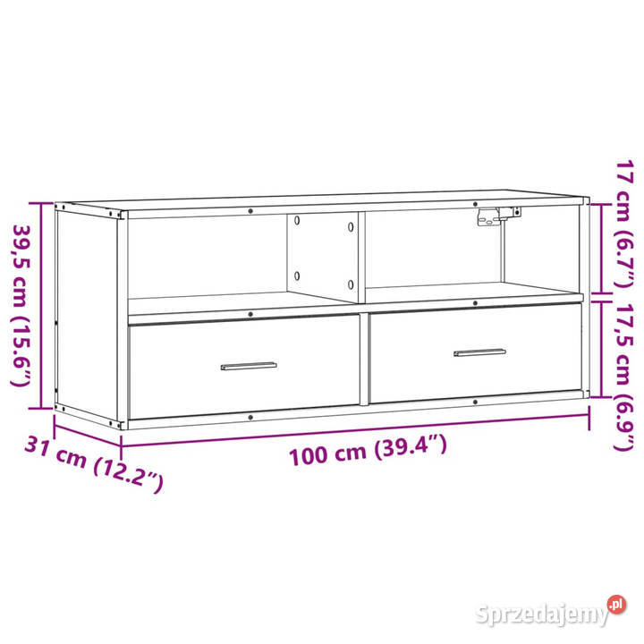 Szafka pod TV czarna 100x31x395 materiał mazowieckie Warszawa