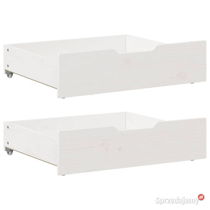 Szuflady pod łóżko 2 białe 65x55x16 drewno
