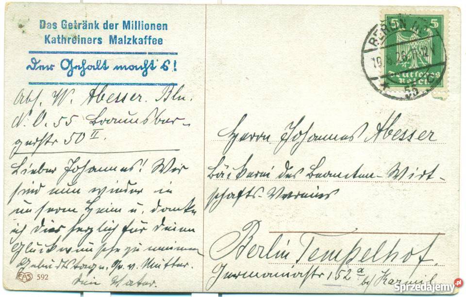 Das Getrnk der Millionen Kathreiners Malzkaffee Ostrów Wielkopolski