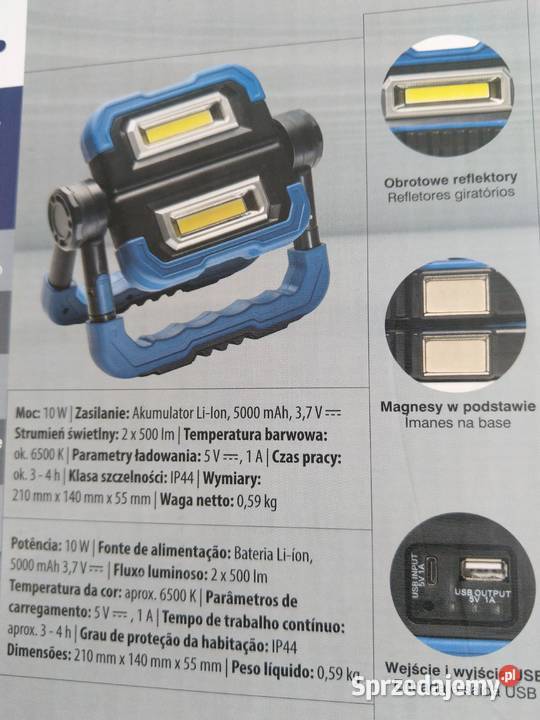NAJTANIEJ Akumulatorowy Reflektor y LED 1000lm Zabrze