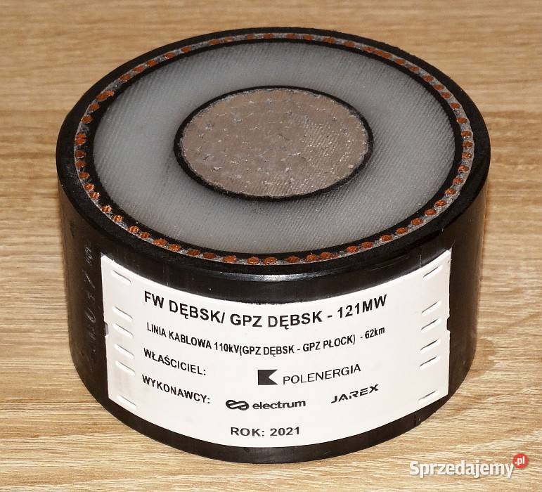 Eksponat wystawowy pokazowy fragment przekrój Kable i przewody Gliwice