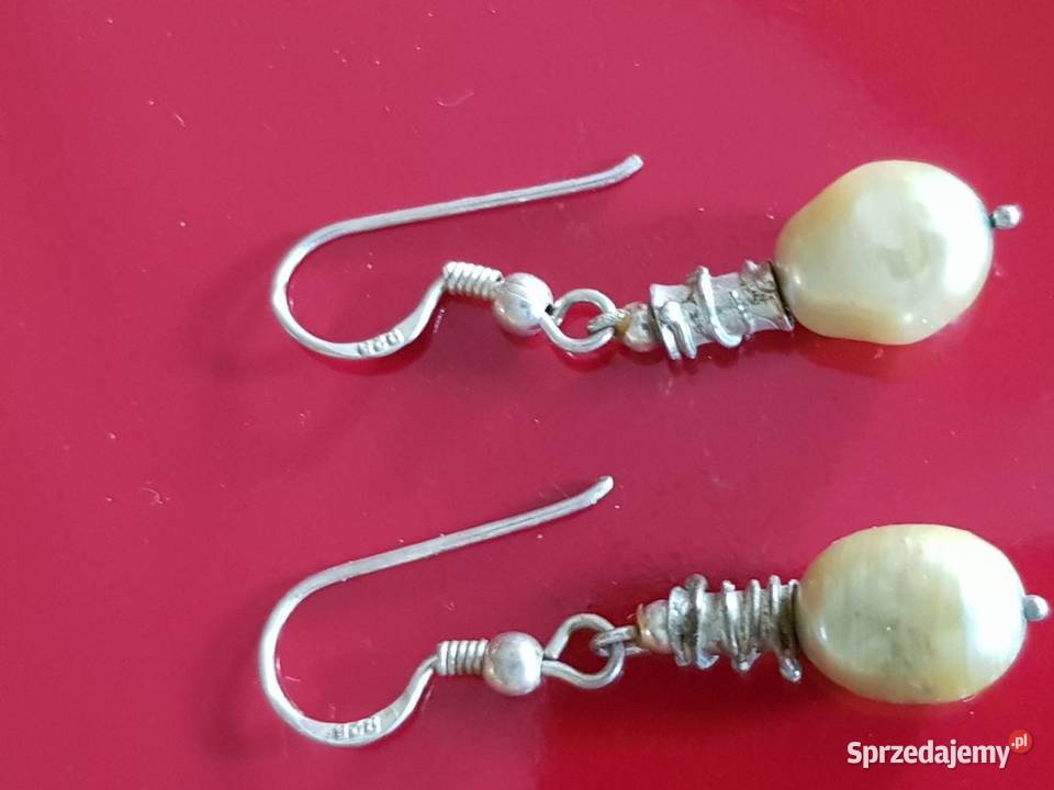 kolczyki srebrne perły naturalne biżuteria Kolczyki