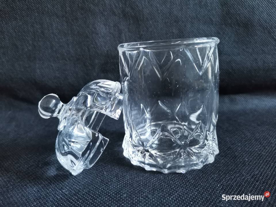 Stara przedwojenna musztardniczka szkło Art Deco