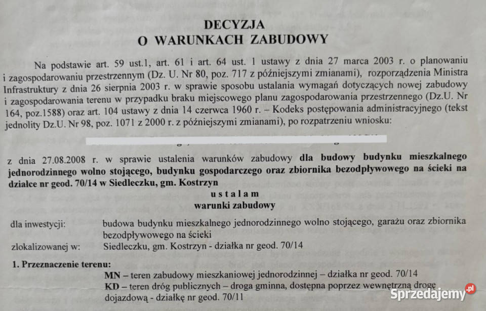 Szybki dojazd do Poznania działka w Siedleczku utwardzona Kostrzyn