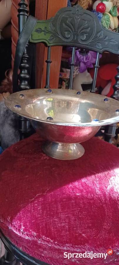 zabytkowe posrebrzane misy indyjskie Poznań