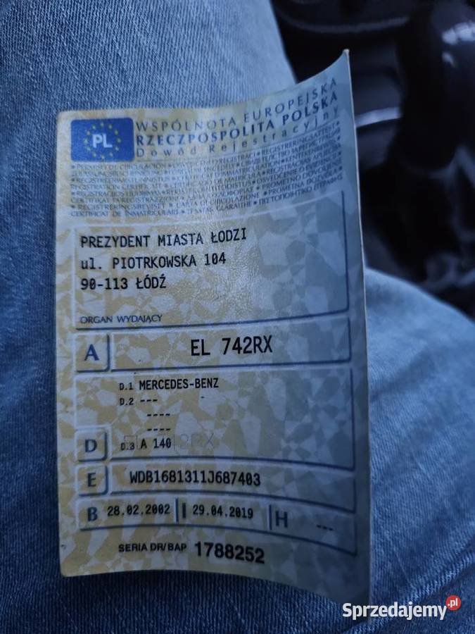 Mercedes a140 2002r benzyna łódzkie Rosanów sprzedam