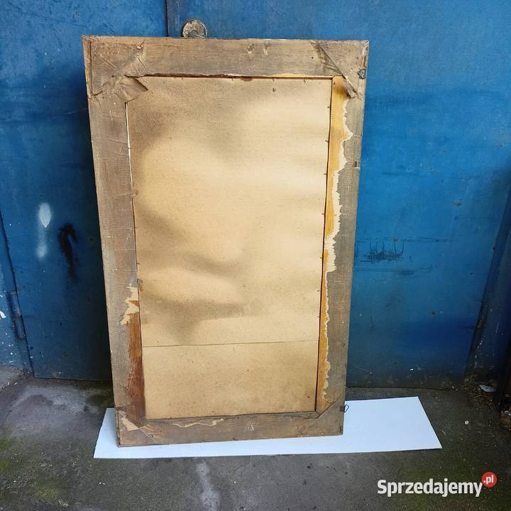 Obraz w Drewnianiej Ramie Stary Obraz Świeta Zabrze