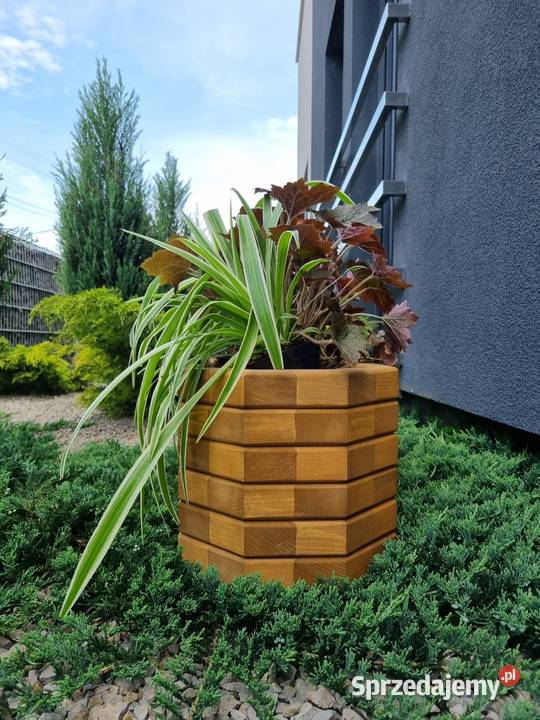 Donica drewniana prostokątna ogrodowa donica na Kalety