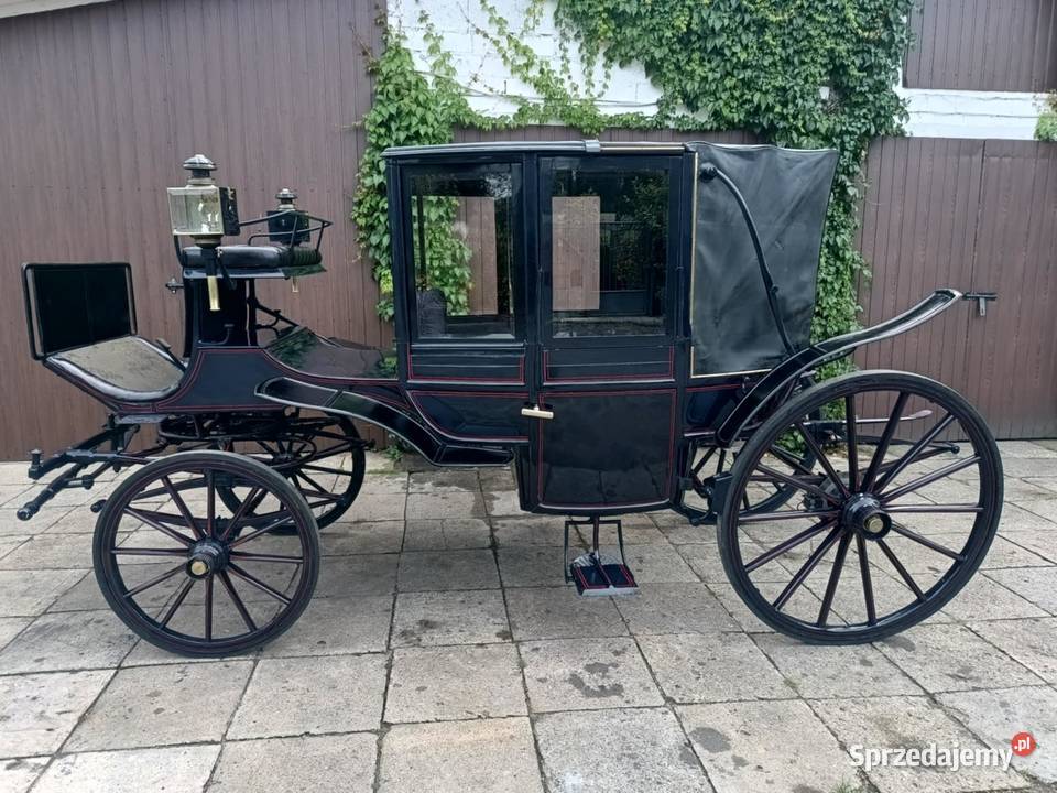 Glaslandauer Granatowy Lando Powóz Bryczka Konie