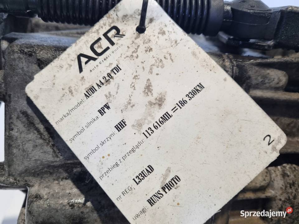 SKRZYNIA BIEGÓW HHF Audi A4 B7 20 TDI 140 BPW Chełm