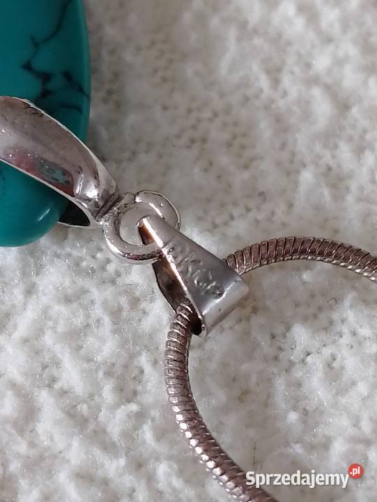 NASZYJNIK z turkusową zawieszką i łańcuszkiem Oborniki sprzedam