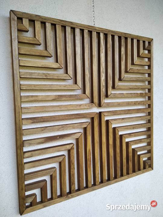 3D obraz z drewna ażurowy dekoracja kolor dąb 70 Gdynia